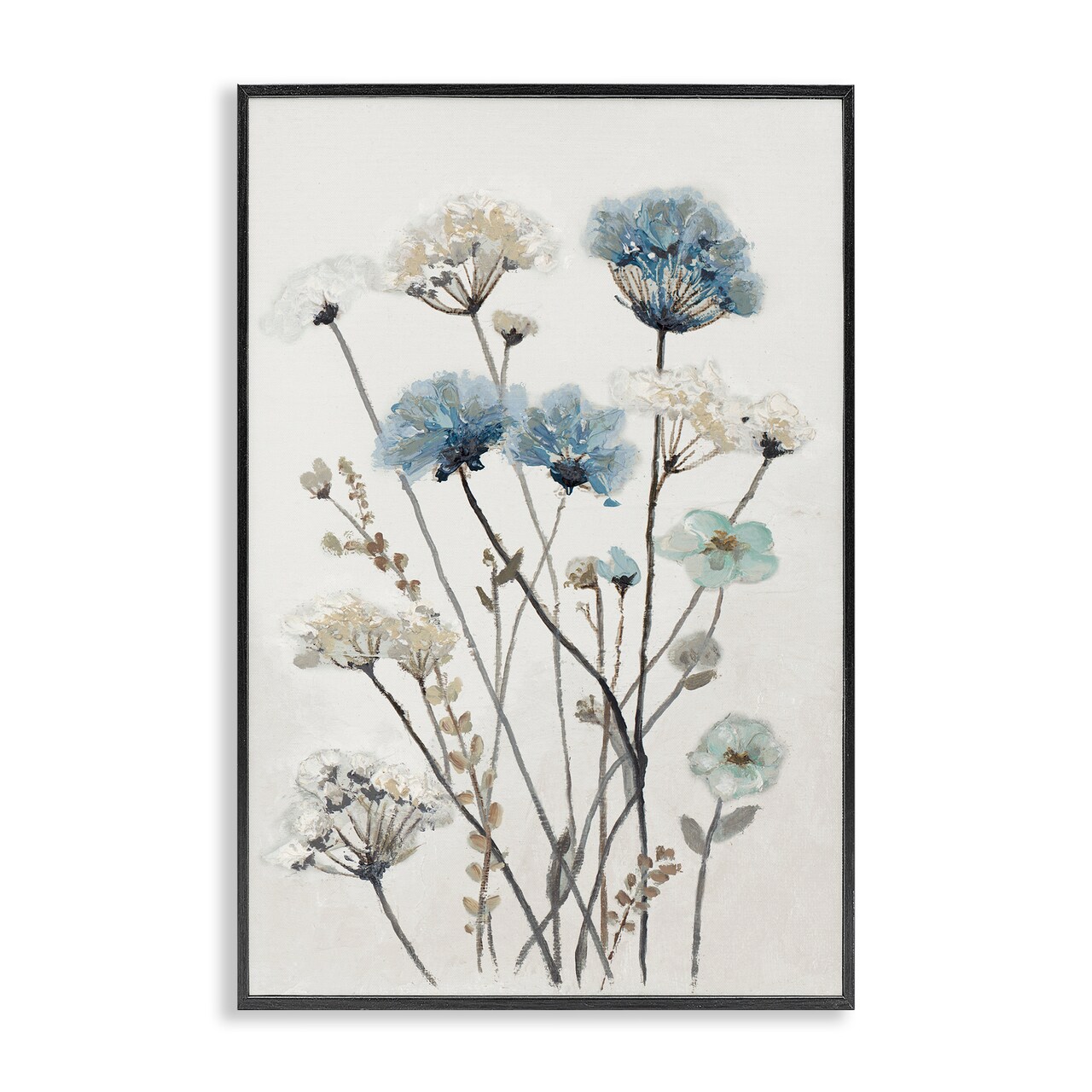 Stupell Industries Blue & Beige Garden Framed Giclee, design by Patricia Pinto